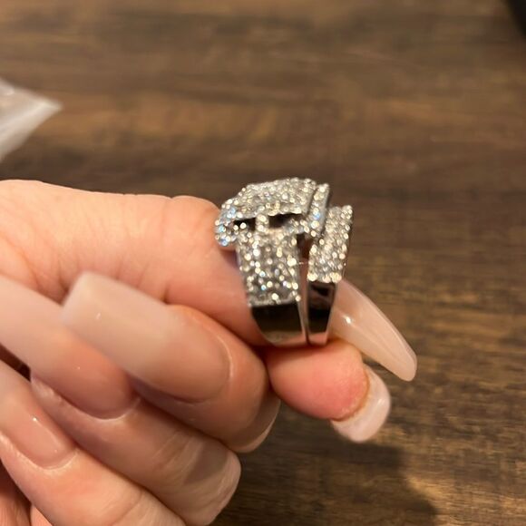 4Ct Round Cut Diamond Engagement 14k White Gold Plated Multi Band Diamond Ring - Picture 16 of 17